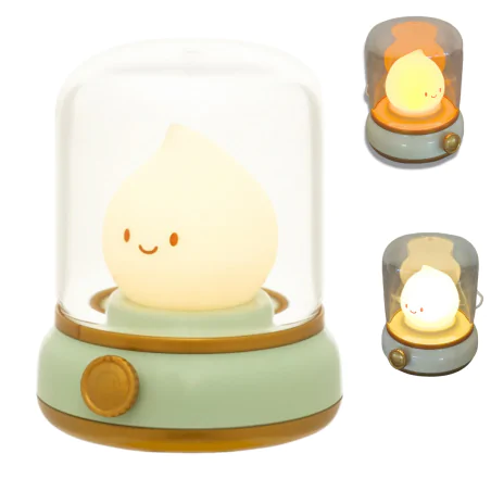 Lampki-nocne - lampka nocna led dla dzieci do zasypiania płomyczek  interblue 