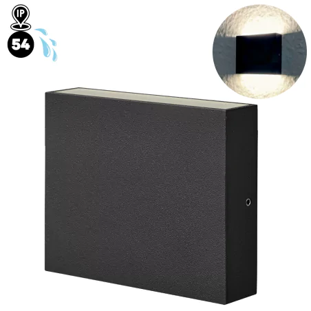 Kinkiety-zewnetrzne - kinkiet elewacyjny led dwukierunkowy góra-dół czarny chicago 315656 polux 