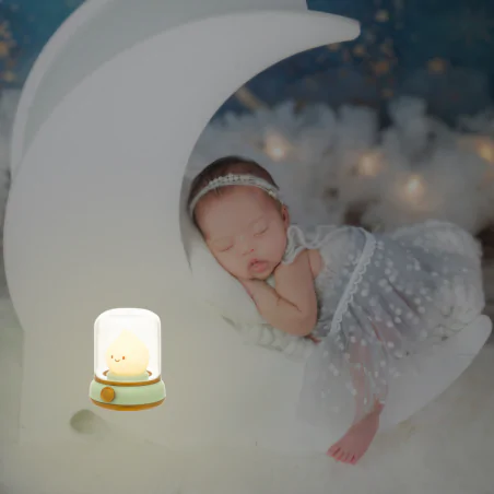 Lampki-nocne - lampka nocna led dla dzieci do zasypiania płomyczek  interblue 