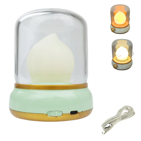 Lampki-nocne - lampka nocna led dla dzieci do zasypiania płomyczek  interblue 