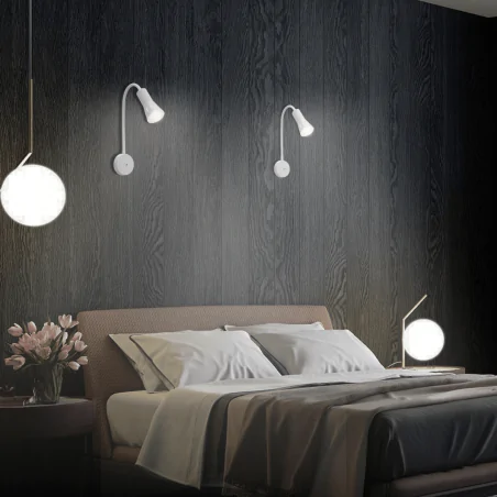 Kinkiety-do-salonu - lampa ścienna na wysięgniku z włącznikiem biała na żarówkę e14 arena 91-81346 candellux 