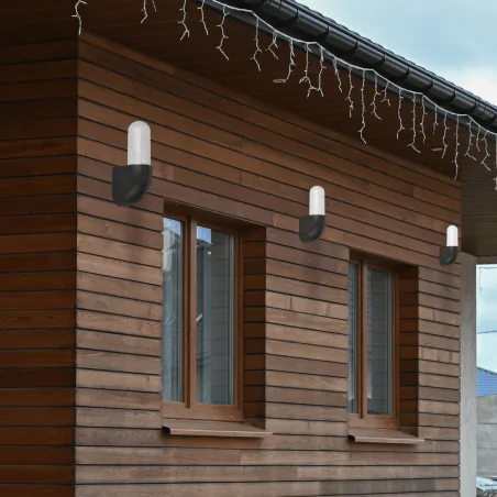 Kinkiety-ogrodowe - lampa ścienna elewacyjna kinkiet czarny na żarówkę gu10 gynura 21-32232 candellux 