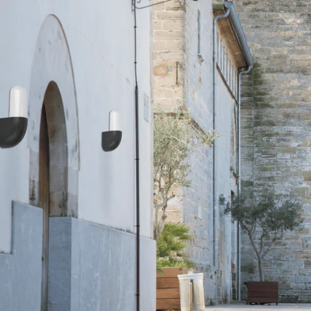 Kinkiety-ogrodowe - lampa ścienna elewacyjna kinkiet czarny na żarówkę gu10 gynura 21-32232 candellux 