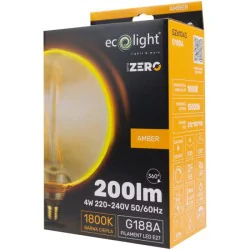 Zarowki-dekoracyjne - duża żarówka ozdobna filamentowa bursztynowa vintage 4w z gwintem e27 zero eco-light 