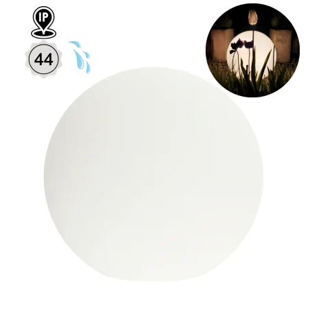 Lampy-kule-ogrodowe - lampa do ogrodu biała kula na prąd o średnicy 40cm globo eko0458 eko-light 