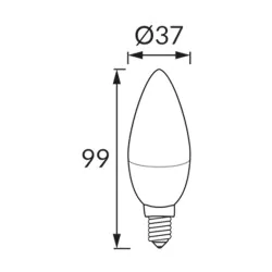Gwint-trzonek-e14 - żarówka led świeczka e14 4w zimna 6500k 420lm vela ideus 