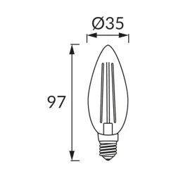 Gwint-trzonek-e14 - żarówka vela led świeczka filament 6w ciepła 2700k 730lm 04485 ideus 