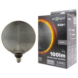 Zarowki-dekoracyjne - duża dekoracyjna żarówka ozdobna przydymione szkło 4w e27 zero eco-light 