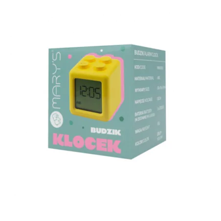 Oswietlenie-do-pokoju-dzieciecego - zegar dziecięcy kostka alarm budzik klocek lego z wyświetlaczem interblue 