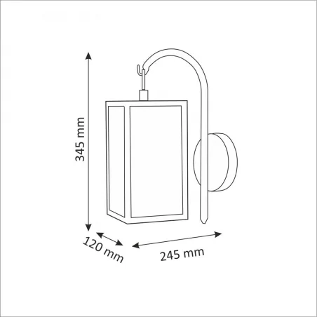 Kinkiety-ogrodowe - kinkiet ogrodowy malmo grafitowy b345 alum 1xe27 dół  ip44 polux 