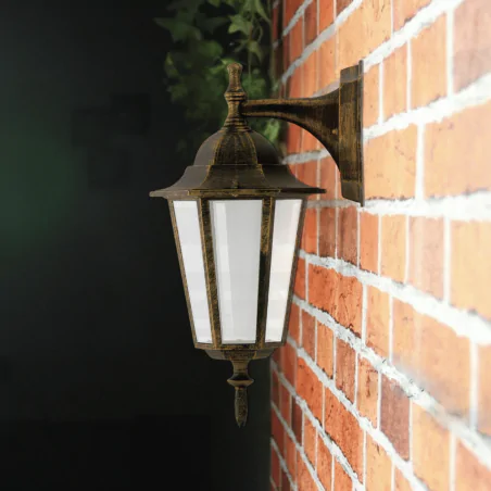 Kinkiety-ogrodowe - kinkiet ogrodowy skierowany w dół lampa ścienna zewnętrzna patynowa liguria 201966 polux 