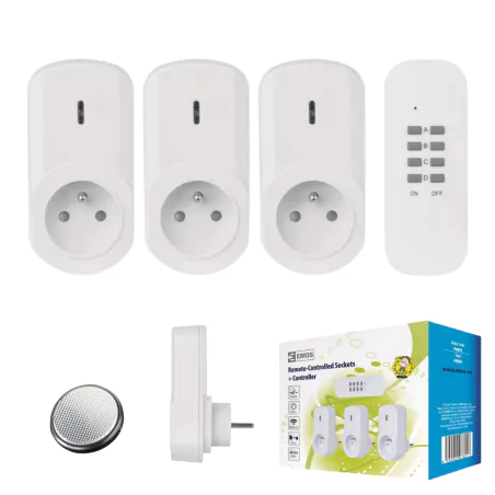 Urzadzenia-zdalnie-sterowane - zestaw gniazd zdalnie sterowanych na pilota biały p0070 emos 