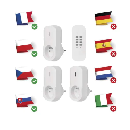 Urzadzenia-zdalnie-sterowane - zestaw gniazd zdalnie sterowanych na pilota biały p0070 emos 