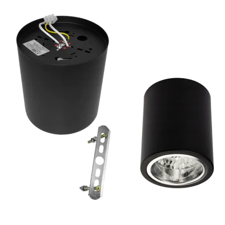 Oprawy-sufitowe - oprawa sufitowa czarna tuba natynkowa jupiter 311719 polux 