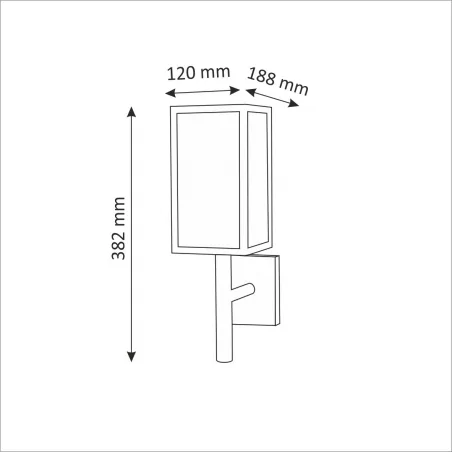 Kinkiety-ogrodowe - kinkiet ogrodowy polux malmo b382 aluminiowy 1xe27 ip44 