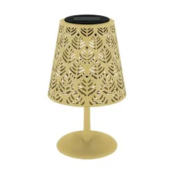 Lampy-solarne - lampka solarna ogrodowa stołowa beżowa z zimnym światłem luda ideus 