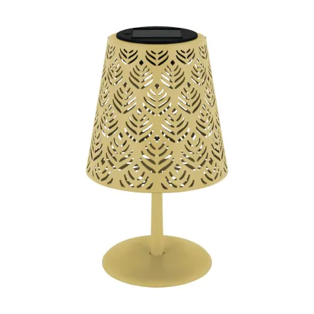 Lampy-solarne - lampka solarna ogrodowa stołowa beżowa z zimnym światłem luda ideus 