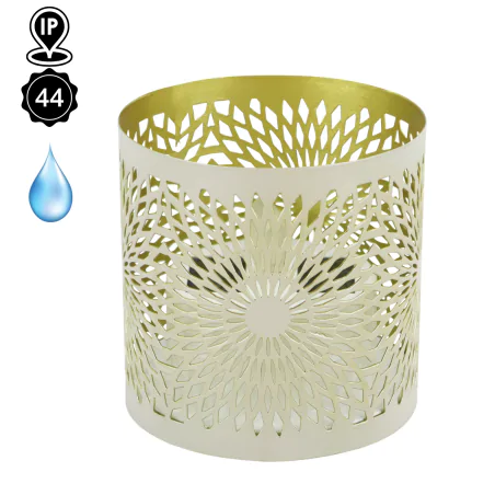 Lampy-solarne - lampa solarna ogrodowa stołowa beżowa z neutralnym światłem celina ideus 