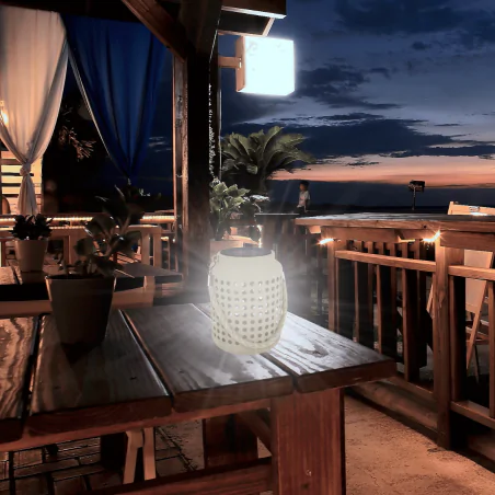 Lampy-solarne - lampa solarna ogrodowa na balkon do zawieszenia ralf ideus 