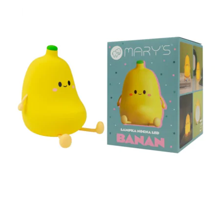 Oswietlenie-do-pokoju-dzieciecego - lampka nocna led banan ciepła do zasypiania silikonowa interblue 