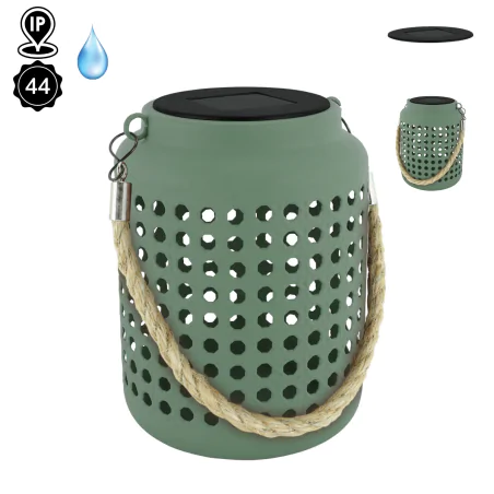 Lampy-solarne - lampka solarna ogrodowa na balkon do zawieszenia zielona ralf ideus 