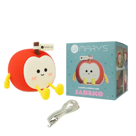 Oswietlenie-do-pokoju-dzieciecego - lampka dziecięca led jabłuszko czerwone do zasypiania bezprzewodowa interblue 