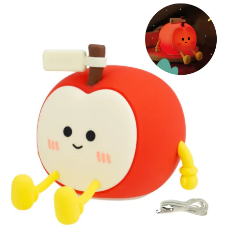 Oswietlenie-do-pokoju-dzieciecego - lampka dziecięca led jabłuszko czerwone do zasypiania bezprzewodowa interblue 