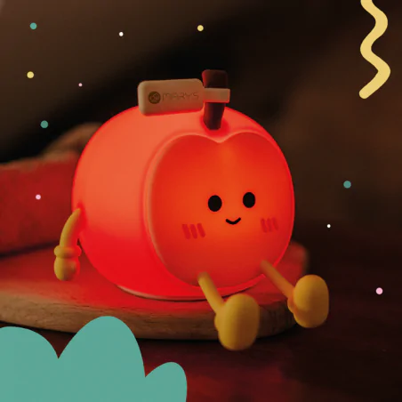 Oswietlenie-do-pokoju-dzieciecego - lampka dziecięca led jabłuszko czerwone do zasypiania bezprzewodowa interblue 