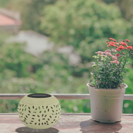 Lampy-solarne - lampka solarna ogrodowa lampion beżowy herbi 04595 ideus 