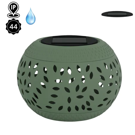 Lampy-solarne - lampka ogrodowa latarenka solarna zielona herbi 04731 ideus 