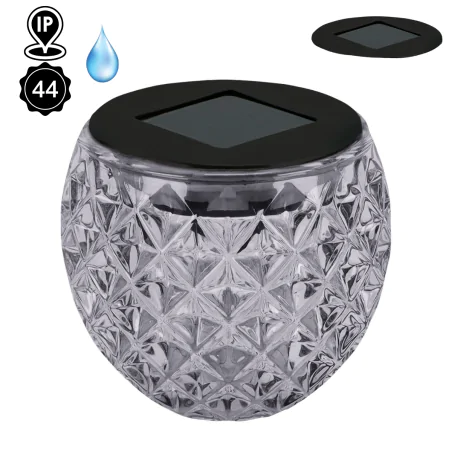Lampy-solarne - lampka solarna ogrodowa szklana latarenka na taras bola 04596 ideus 