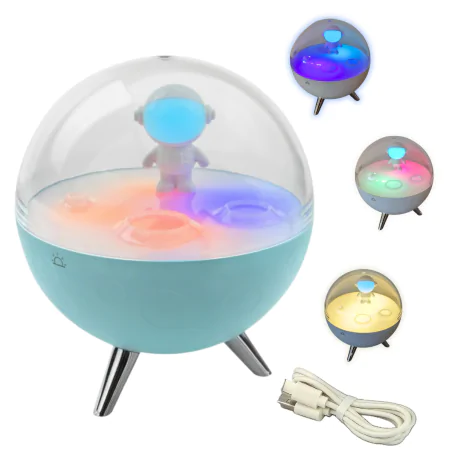 Oswietlenie-do-pokoju-dzieciecego - lampka dziecięca kosmos nocna led księżyc z astronautą kolorowe światło interblue 