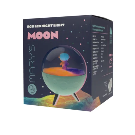 Oswietlenie-do-pokoju-dzieciecego - lampka dziecięca kosmos nocna led księżyc z astronautą kolorowe światło interblue 
