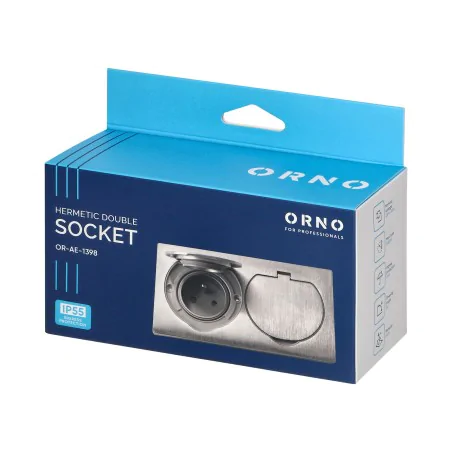 Gniazda-podwojne-podtynkowe - gniazdo elektryczne kontakt podwójny hermetyczny podtynkowy ip55 or-ae-1398 orno 