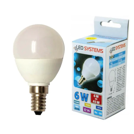 Gwint-trzonek-e14 - żarówka led e14 o mocy 6w z zimnym światłem led-systems 