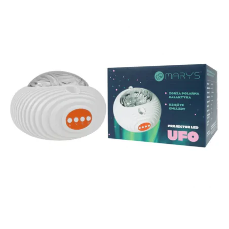 Oswietlenie-do-pokoju-dzieciecego - projektor gwiazd z muzyką lampka z projekcją kosmosu do zasypiania interblue 