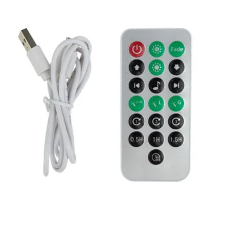 Oswietlenie-do-pokoju-dzieciecego - projektor gwiazd z muzyką lampka z projekcją kosmosu do zasypiania interblue 