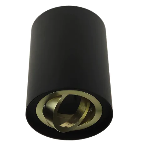 Oprawy-sufitowe - oprawa sufitowa tuba natynkowa czarno-złota hary c gu10 ideus 