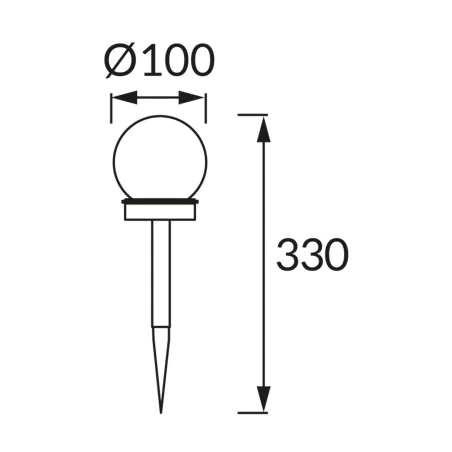 Lampy-solarne - lampka solarna do ogrodu biała kula wbijana na czarnej nóżce 10cm 04559 olin ideus 