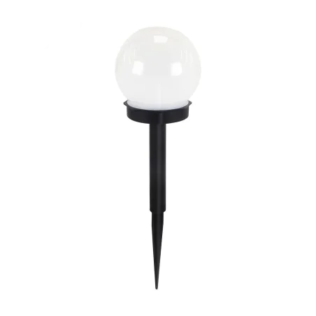 Lampy-solarne - lampka solarna do ogrodu biała kula wbijana na czarnej nóżce 10cm 04559 olin ideus 