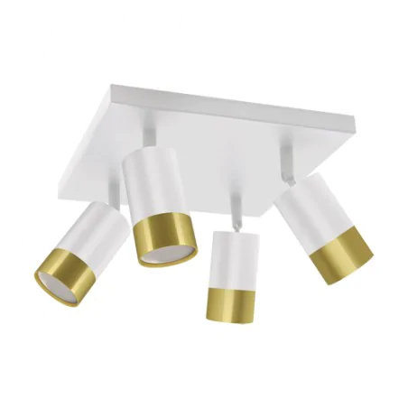 Oswietlenie-sufitowe - 04281 poczwórna oprawa ścienno-sufitowa 4xgu10 biało-złota golden puzon spt 4d ideus 