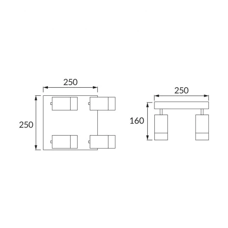 Oswietlenie-sufitowe - 04282 poczwórna oprawa ścienno-sufitowa 4xgu10 czarno-złota golden puzon spt 4d ideus 