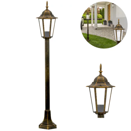 Lampy-ogrodowe-stojace - lampa ogrodowa stojąca patynowa latarnia 96cm liguria 202253 polux 