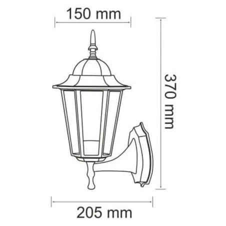 Kinkiety-ogrodowe - kinkiet elewacyjny skierowany do góry lampa zewnętrzna retro czarna liguria 201928 polux 