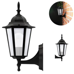 Kinkiety-ogrodowe - kinkiet elewacyjny skierowany do góry lampa zewnętrzna retro czarna liguria 201928 polux