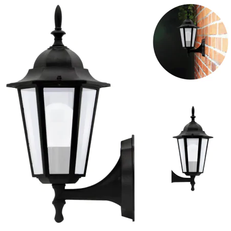 Kinkiety-ogrodowe - kinkiet elewacyjny skierowany do góry lampa zewnętrzna retro czarna liguria 201959 polux 