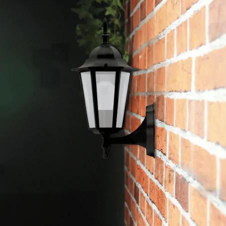 Kinkiety-ogrodowe - kinkiet elewacyjny skierowany do góry lampa zewnętrzna retro czarna liguria 201928 polux 