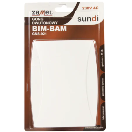 Dzwonki-do-drzwi-przewodowe - dzwonek przewodowy dwutonowy bim-bam biały gns-921 zamel 