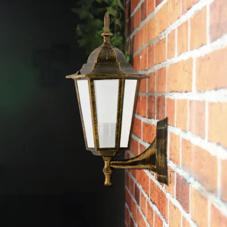 Kinkiety-ogrodowe - kinkiet elewacyjny skierowany w górę lampa zewnętrzna patynowa liguria 201959 polux 