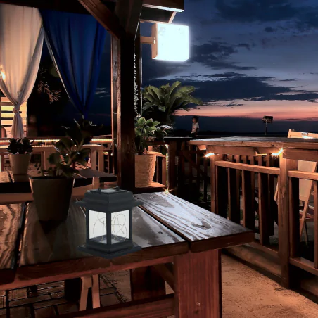 Lampy-solarne - latarenka solarna ogrodowa lampion wiszący na taras fred 04605 ideus 